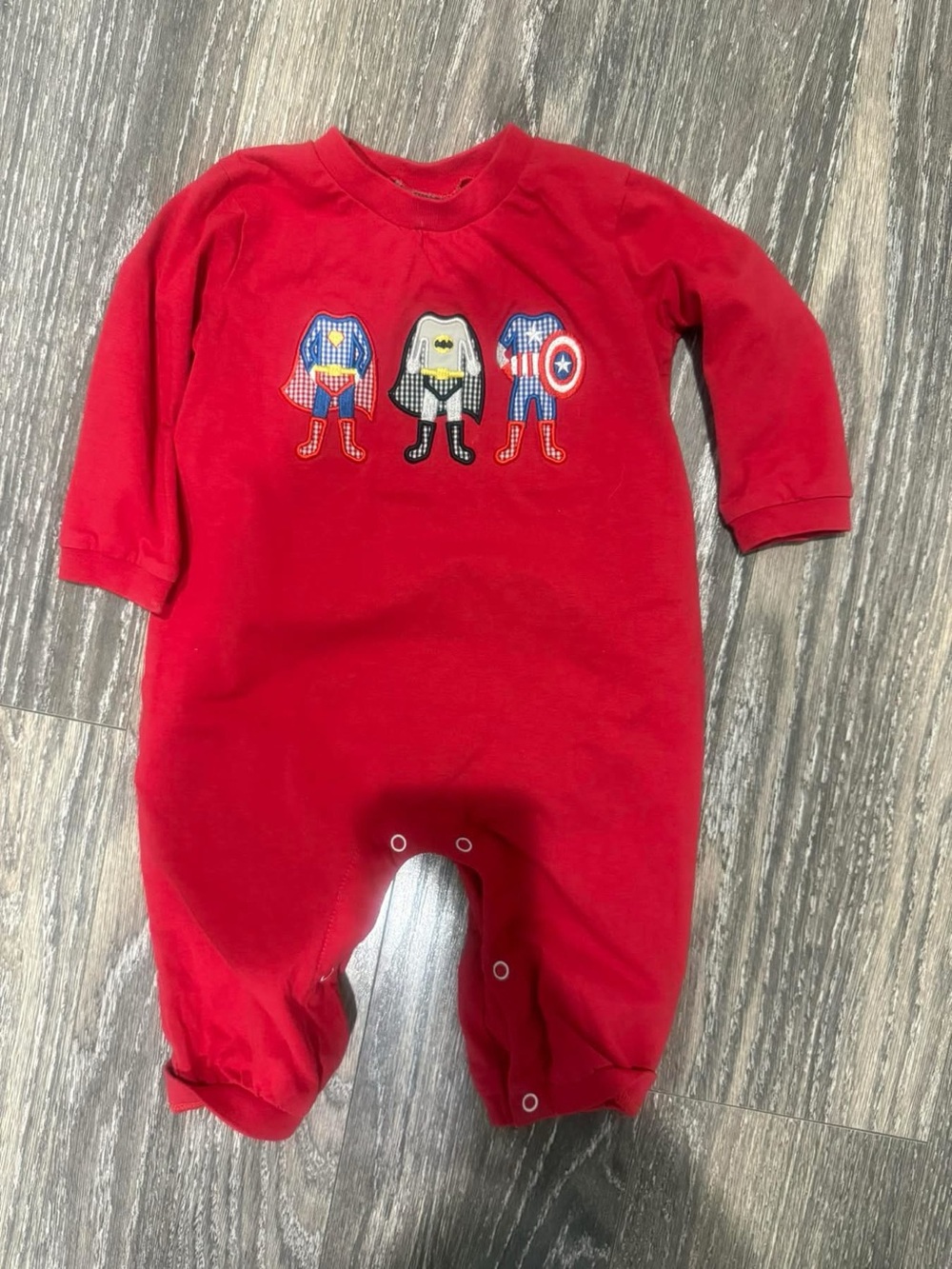 Red Superhero Baby One-Piece Footie